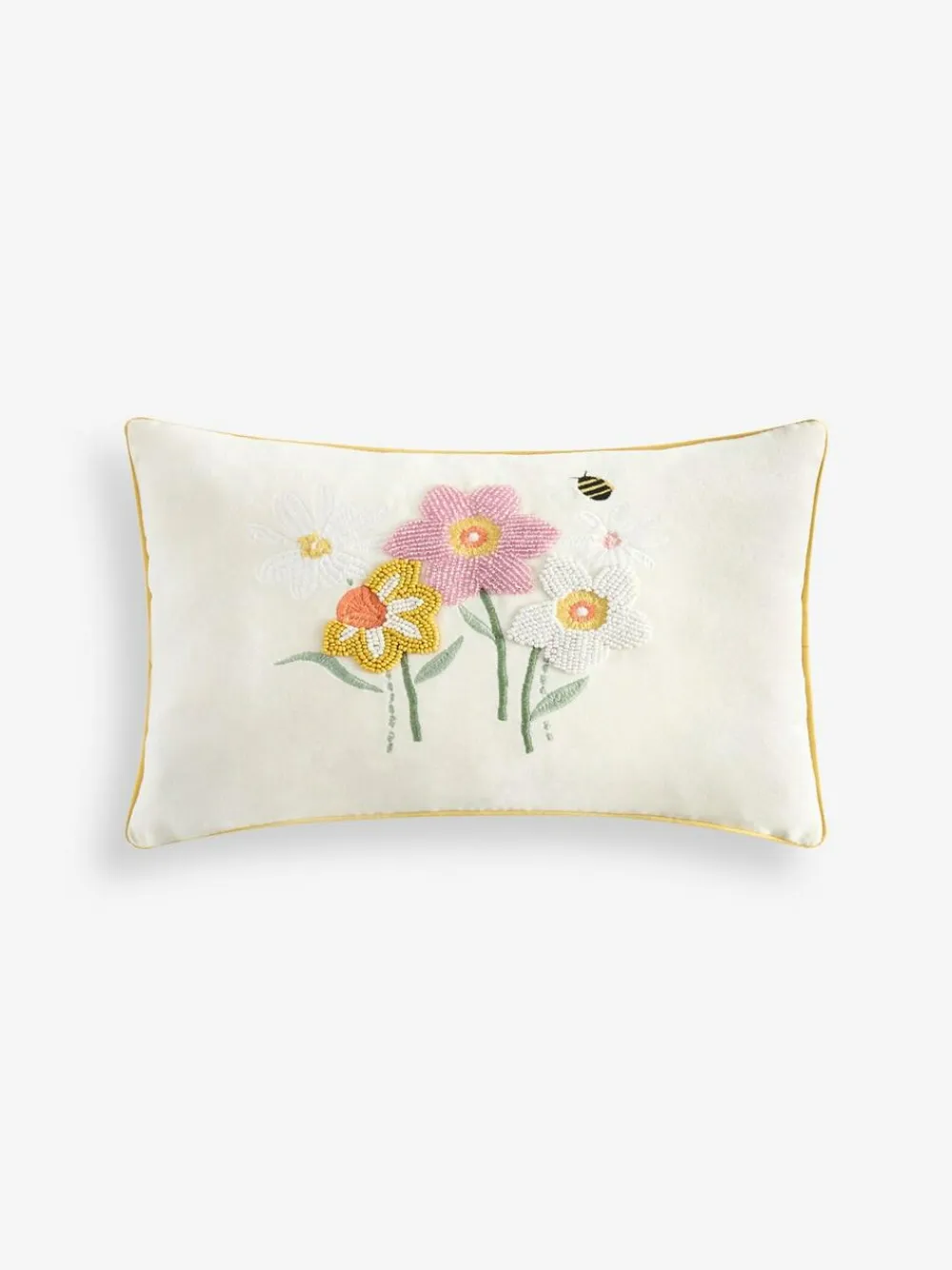 Next Yellow 30 X 40cm Embellished Daisy And Daffodils Cushion^ Cushions & Throws