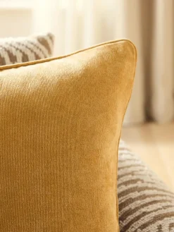 Next Yellow 45 x 45cm Soft Velour Cushion^ Cushions & Throws