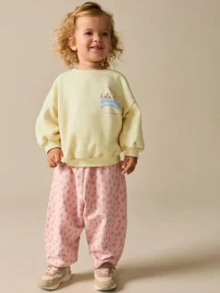 Outlet Next Yellow Animal Print Sweatshirt and Barrel Leg Joggers Set (3mths-7yrs)