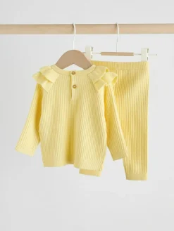 Online Next Yellow Baby Knitted Jumper and Leggings Set 2 Piece (0mths-3yrs)