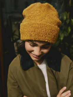 Sale Next Yellow Boucle Knitted Beanie Hat