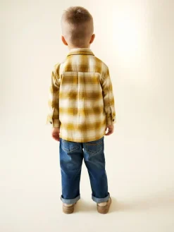 Hot Next Long Sleeve Shirt and T-Shirt Set (3mths-7yrs) Yellow Check Zip Thru