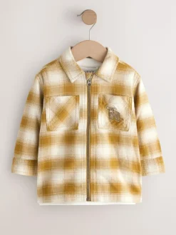 Hot Next Long Sleeve Shirt and T-Shirt Set (3mths-7yrs) Yellow Check Zip Thru