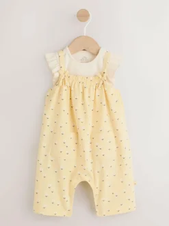 Online Next Baby Jersey Dungarees and Bodysuits Set 2 Piece (0mths-3yrs) Yellow Ditsy