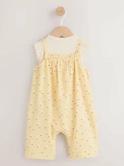 Online Next Baby Jersey Dungarees and Bodysuits Set 2 Piece (0mths-3yrs) Yellow Ditsy