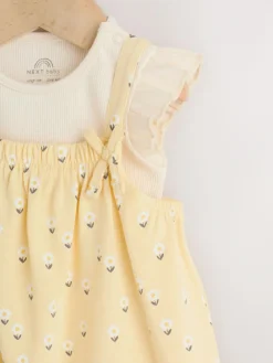 Online Next Baby Jersey Dungarees and Bodysuits Set 2 Piece (0mths-3yrs) Yellow Ditsy