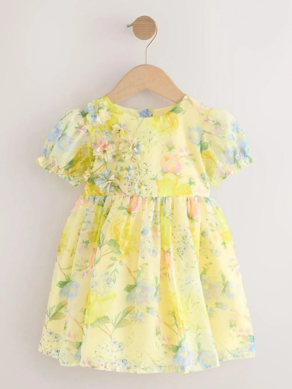 Outlet Next Flower Corsage Dress (3mths-8yrs) Yellow Floral Print