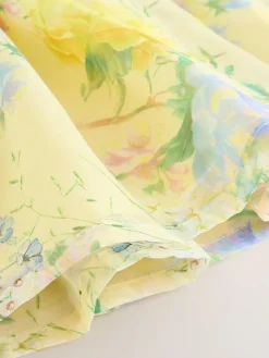 Outlet Next Flower Corsage Dress (3mths-8yrs) Yellow Floral Print