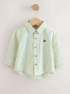 Outlet Next Yellow Gingham Character Long Sleeve Long Sleeve Oxford Shirt (3mths-7yrs)