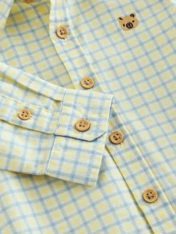 Outlet Next Yellow Gingham Character Long Sleeve Long Sleeve Oxford Shirt (3mths-7yrs)