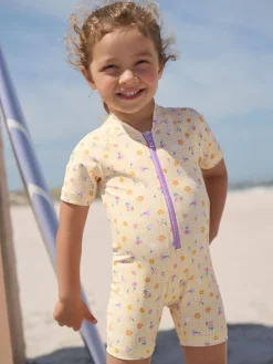 Online Next Yellow Gingham Ditsy Sunsafe Swimsuit (3mths-10yrs)