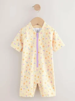 Online Next Yellow Gingham Ditsy Sunsafe Swimsuit (3mths-10yrs)