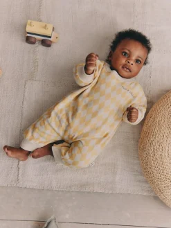 Next Yellow Harlequin Baby Sweat Romper (0mths-3yrs)^BOY Sets & Co-Ords|Sets & Co-Ords