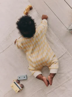 Next Yellow Harlequin Baby Sweat Romper (0mths-3yrs)^BOY Sets & Co-Ords|Sets & Co-Ords