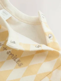 Next Yellow Harlequin Baby Sweat Romper (0mths-3yrs)^BOY Sets & Co-Ords|Sets & Co-Ords