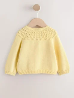 Sale Next Heart Pocket Button Through Baby Cardigan (0mths-2yrs) Yellow