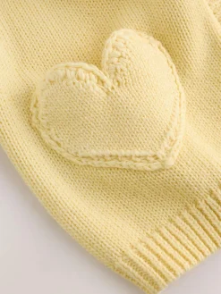 Sale Next Heart Pocket Button Through Baby Cardigan (0mths-2yrs) Yellow