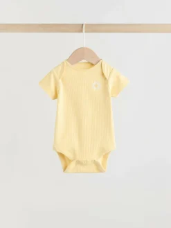 Next Yellow Lemons 5 Pack Short Sleeve Baby Bodysuits^ Baby Girls|Baby Girls