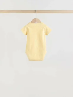 Next Yellow Lemons 5 Pack Short Sleeve Baby Bodysuits^ Baby Girls|Baby Girls