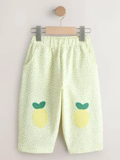 Clearance Next Embellished Barrel Trousers (3mths-7yrs) Yellow Lemons