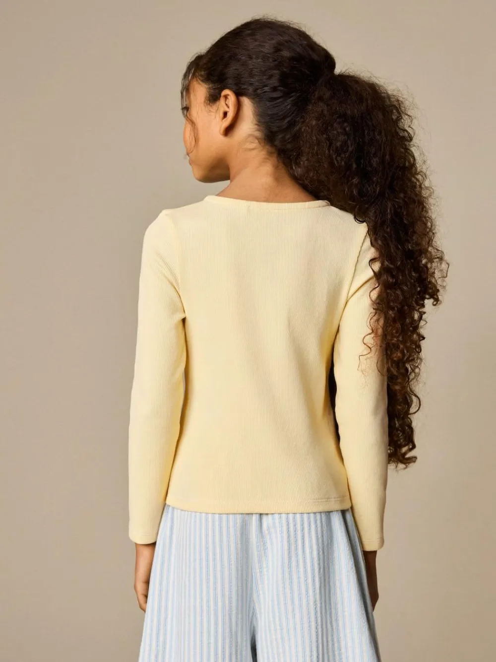 Outlet Next Yellow Long Sleeve Ribbed Cardigan (3-16yrs)