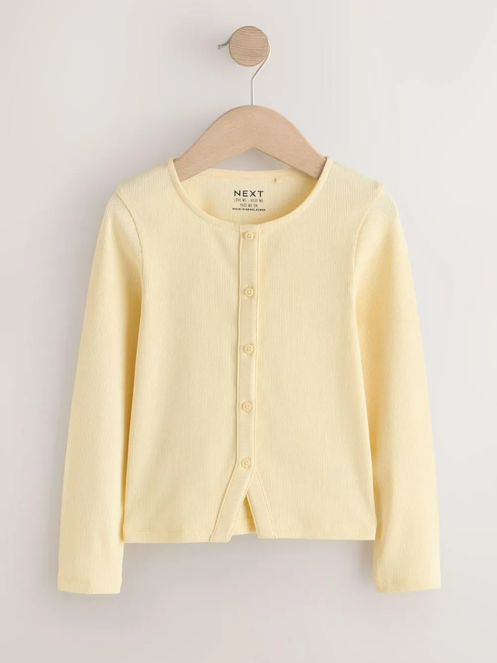 Outlet Next Yellow Long Sleeve Ribbed Cardigan (3-16yrs)
