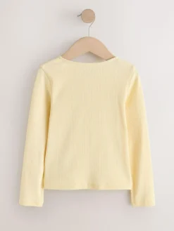 Outlet Next Yellow Long Sleeve Ribbed Cardigan (3-16yrs)