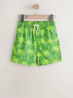 New Next Yellow Palm Tree Printed Swim Shorts (3-16yrs)