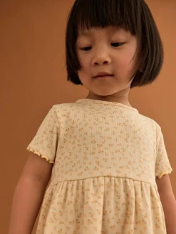 Next Yellow Ribbed Jersey Dress (3mths-7yrs)^ Dresses