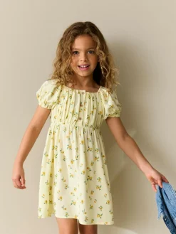 Clearance Next Short Sleeve Dress (3-16yrs) Yellow