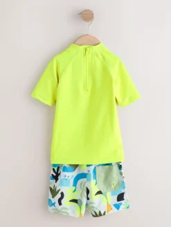 Next Short Sleeve Sunsafe Rash Vest and Swim Shorts Set (3mths-7yrs)^BOY Swimwear|Swimwear