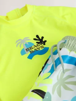 Next Short Sleeve Sunsafe Rash Vest and Swim Shorts Set (3mths-7yrs)^BOY Swimwear|Swimwear