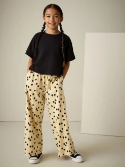 Discount Next Wide Leg Textured Trousers (3-16yrs) Yellow Spot