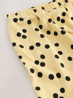 Discount Next Wide Leg Textured Trousers (3-16yrs) Yellow Spot