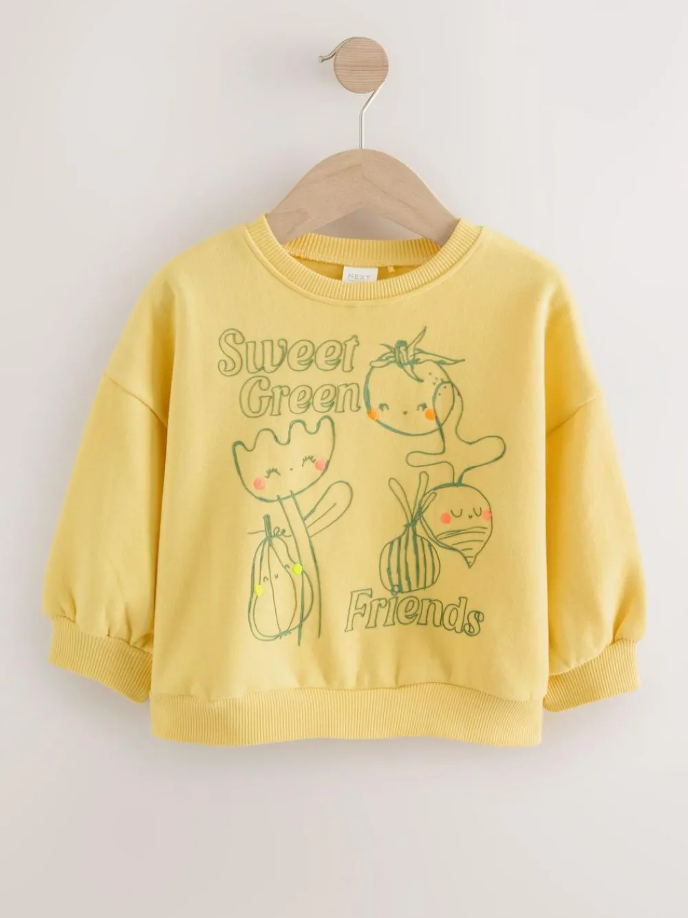 Next Yellow Vegetables Crew Neck Sweatshirt (3mths-7yrs)^ Sweatshirts & Hoodies|Sweatshirts & Hoodies