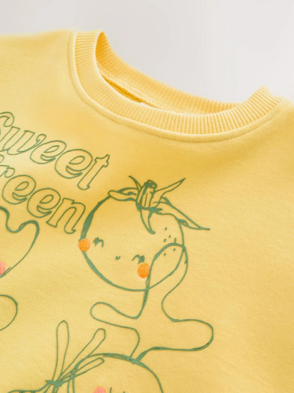 Next Yellow Vegetables Crew Neck Sweatshirt (3mths-7yrs)^ Sweatshirts & Hoodies|Sweatshirts & Hoodies