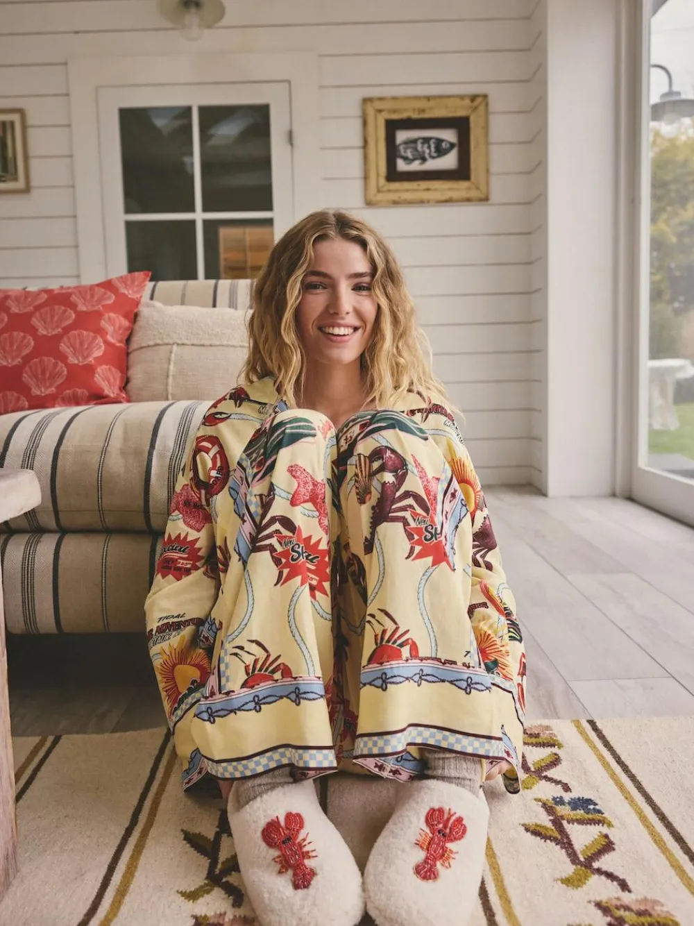 Next Yellow Viscose/Linen Blend Button Through Pyjamas^Women Pyjamas|All Night & Lounge