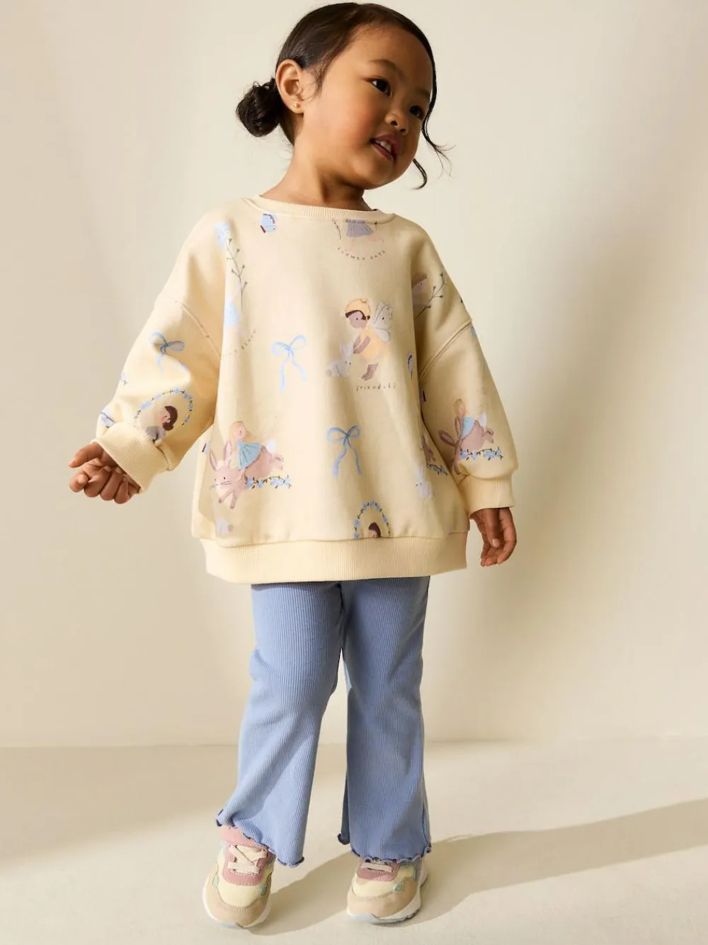 Hot Next Sweatshirt & Flare Leggings Set (3mths-7yrs) Yellow/Blue Fairy