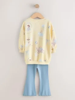 Hot Next Sweatshirt & Flare Leggings Set (3mths-7yrs) Yellow/Blue Fairy
