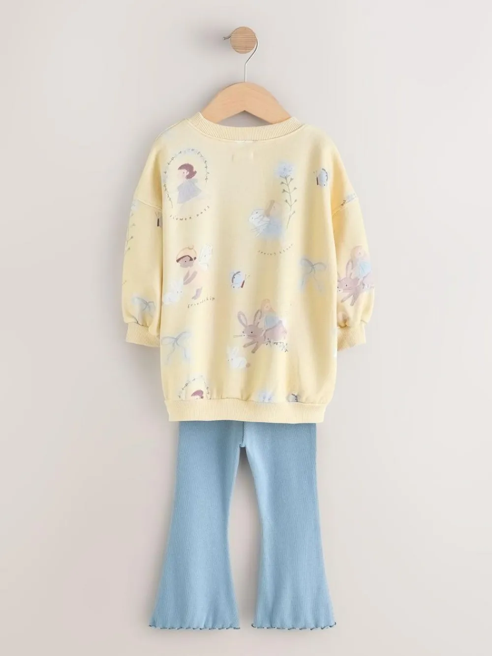Hot Next Sweatshirt & Flare Leggings Set (3mths-7yrs) Yellow/Blue Fairy