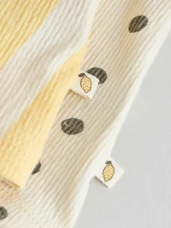 Online Next Baby Short Sleeve Dress 2 Pack (0mths-3yrs) Yellow/Cream Spot/Stripe