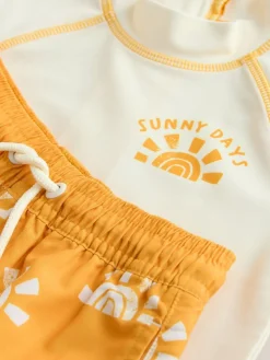 Next Short Sleeve Sunsafe Rash Vest and Swim Shorts Set (3mths-7yrs)^BOY Swimwear|Swimwear