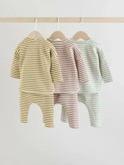 Next Yellow/Pink/Blue Baby Jersey Tops and Leggings Set 6 Piece (0mths-2yrs)^BOY Tops|Unisex