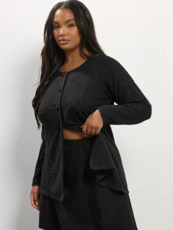Clearance Yours Curve Black Boucle Mini Skirt