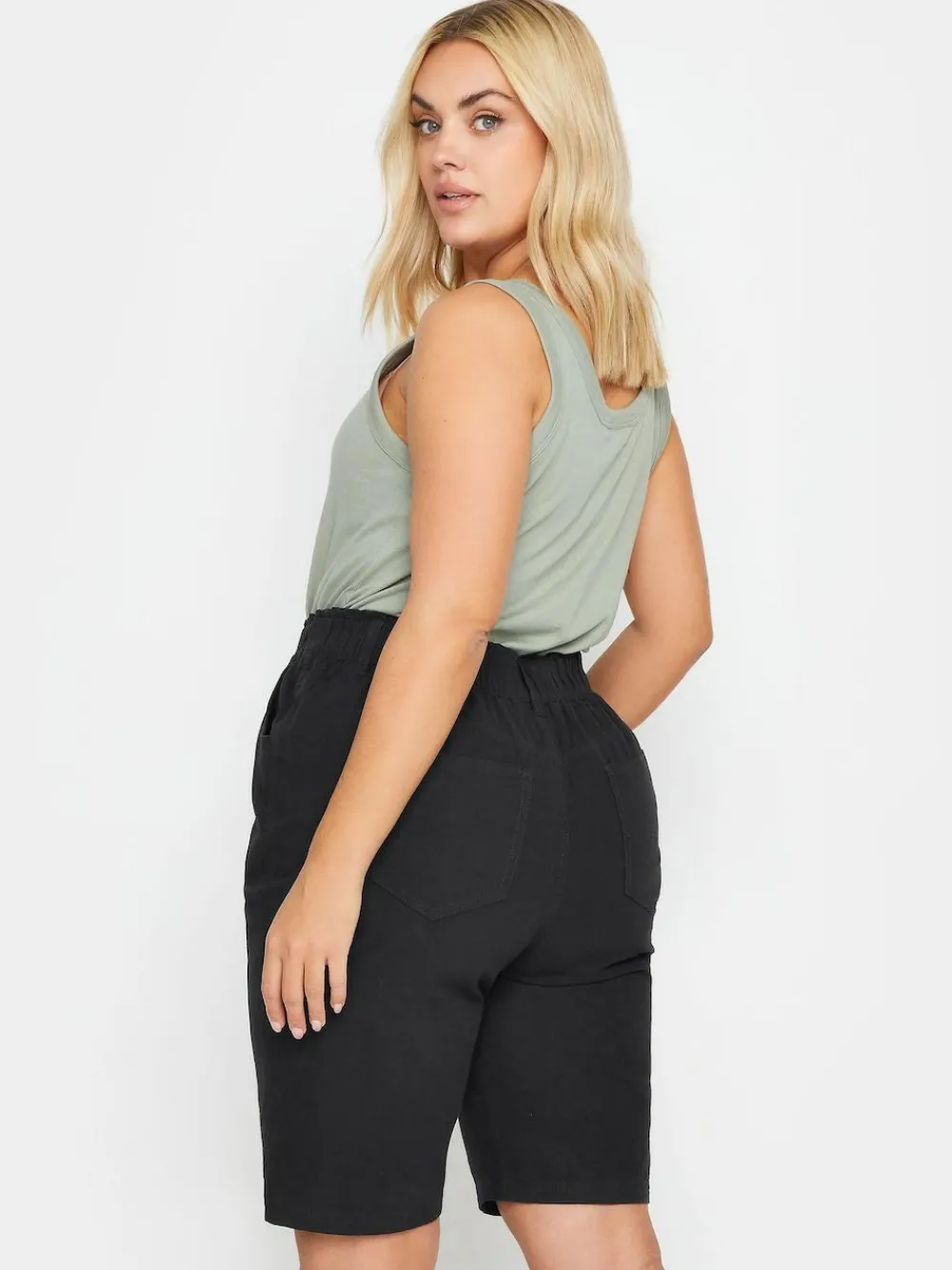 Yours Curve Cool 100% Cotton Shorts Black