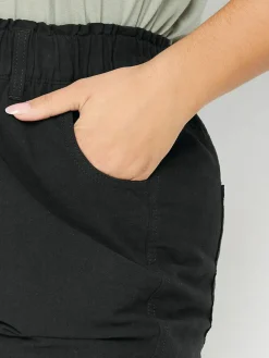 Yours Curve Cool 100% Cotton Shorts Black