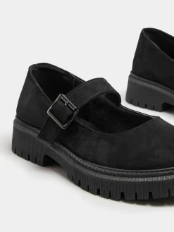 Outlet Yours Curve Black Extra Wide Fit Wide Fit Chunky Mary Jane Shoes