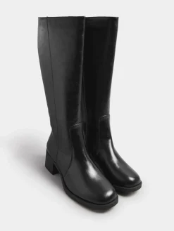 Yours Curve Extra-Wide Fit Square Toe Knee Block Boots^Women Boots & Wellies|Boots