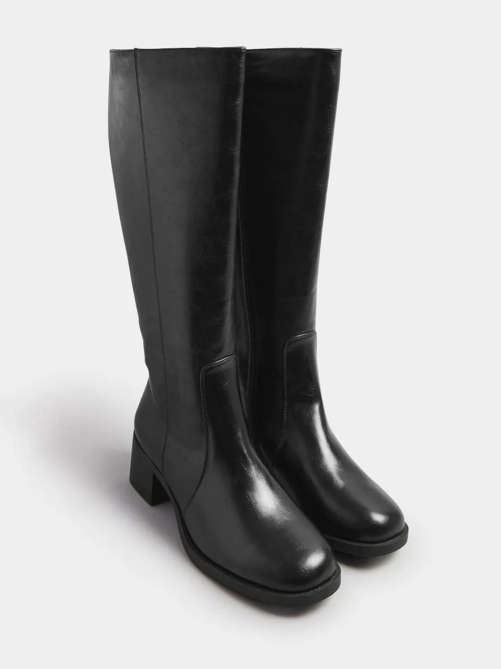 Yours Curve Extra-Wide Fit Square Toe Knee Block Boots^Women Boots & Wellies|Boots