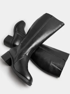 Yours Curve Extra-Wide Fit Square Toe Knee Block Boots^Women Boots & Wellies|Boots